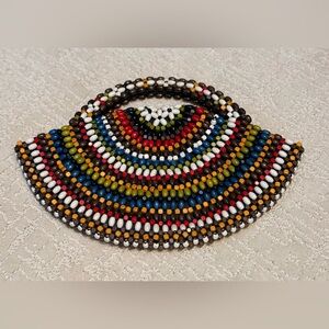 Vintage Multicolor Beaded Handbag